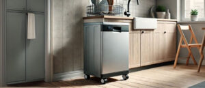 A dishwasher in the kitchen depicting “What is a portable dishwasher?”
