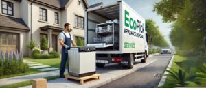 Professional appliance disposal service picking up an old dishwasher for recycling — How to Dispose of and Recycle a Dishwasher?