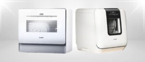 A featured image of the topic COMFEE CDC22P4AWW vs COMFEE CDC17P2AWW Dishwasher Comparison, containing inmages of COMFEE CDC22P4AWW Dishwasher and COMFEE CDC17P2AWW Dishwasher side by side.