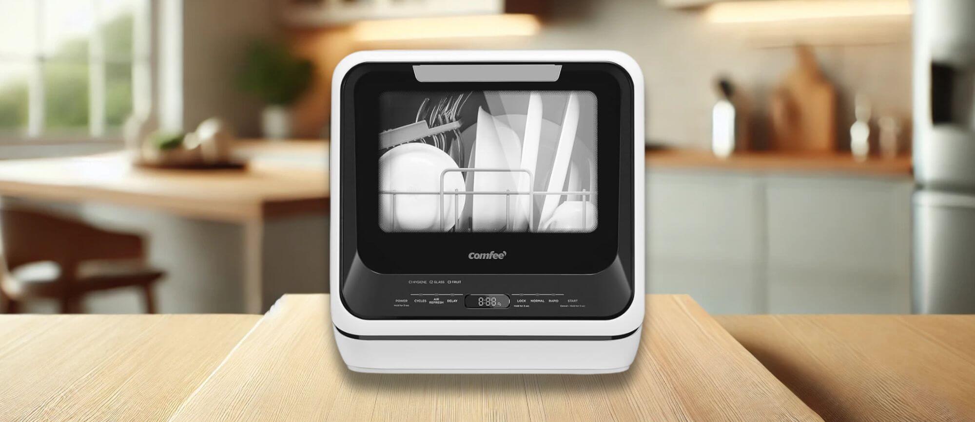 A featured image of the topic COMFEE MINILITE CDC17P0ABB Dishwasher Review.