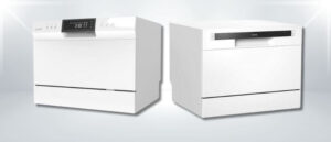 A featured image of the topic COMFEE ‎CDC22P2AWW vs hOmeLabs HME010033N Dishwasher Comparison, containing inmages of COMFEE ‎CDC22P2AWW Dishwasher and hOmeLabs HME010033N Dishwasher side by side.