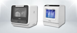 A featured image of the topic COMFEE MINILITE CDC17P0ABB vs ChuMaste CM-XWJ01 Dishwasher Comparison, containing inmages of COMFEE MINILITE CDC17P0ABB Dishwasher and ChuMaste CM-XWJ01 Dishwasher side by side.