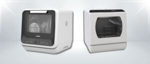 A featured image of the topic COMFEE MINILITE CDC17P0ABB vs Hermitlux HMX-TDJ03 Dishwasher Comparison, containing inmages of COMFEE MINILITE CDC17P0ABB Dishwasher and Hermitlux HMX-TDJ03 Dishwasher side by side.