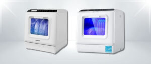 A featured image of the topic ChuMaste CM-XWJ01 vs Ecozy ‎DW-CT200A Dishwasher Comparison, containing inmages of ChuMaste CM-XWJ01 Dishwasher and Ecozy ‎DW-CT200A Dishwasher side by side.