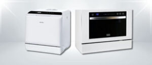 A featured image of the topic ‎Hermitlux HMX-TDJ04 vs BLACK & DECKER ‎BCD6W Dishwasher Comparison, containing inmages of ‎Hermitlux HMX-TDJ04 Dishwasher and BLACK & DECKER ‎BCD6W Dishwasher side by side.
