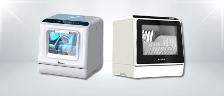 A featured image of the topic IAGREEA ‎TDQR05 vs BLITZHOME BH-CDW1 Dishwasher Comparison, containing inmages of IAGREEA ‎TDQR05 Dishwasher and BLITZHOME BH-CDW1 Dishwasher side by side.