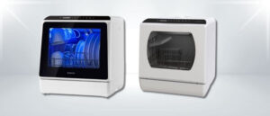 A featured image of the topic NOVETE TDQR01 vs Hermitlux HMX-TDJ03 Dishwasher Comparison, containing inmages of NOVETE TDQR01 Dishwasher and Hermitlux HMX-TDJ03 Dishwasher side by side.