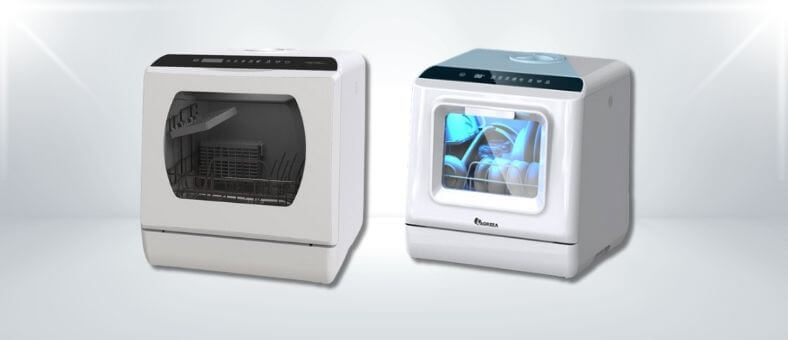 A featured image of the topic Hermitlux HMX-TDJ03 vs IAGREEA ‎TDQR05 Dishwasher Comparison, containing inmages of Hermitlux HMX-TDJ03 Dishwasher and IAGREEA ‎TDQR05 Dishwasher side by side.