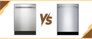 A featured image of the topic SHARP SDW6757ES vs BOSCH SHXM88Z75N Dishwasher Comparison, containing images of SHARP SDW6757ES Dishwasher and BOSCH SHXM88Z75N Dishwasher side by side.