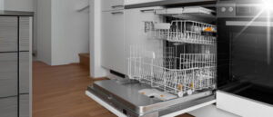 Visual representation of an open high-end dishwasher showcasing spacious and organized racks, illustrating key features for selecting the top high-end dishwashers.