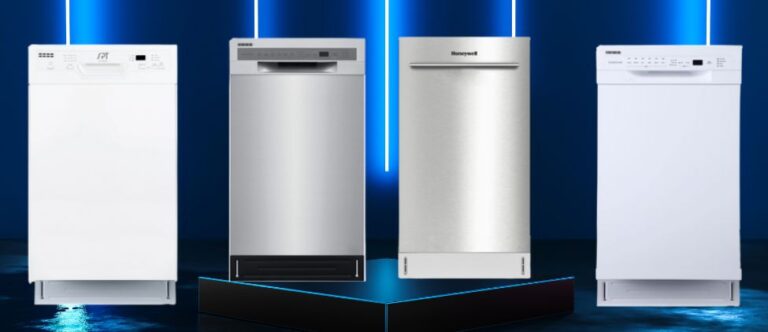 Featured image for "Best 18-inch Dishwashers" showing a sleek, modern compact design for small places