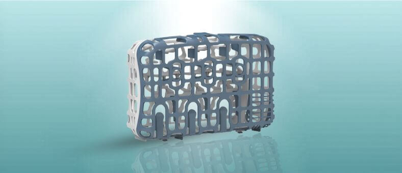 Dr. Brown’s Dishwasher Basket for baby bottle parts with ventilated design and secure compartments on a clean background