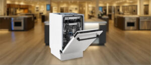 ZLINE DWVZ-304-18-MB dishwasher review showcasing an 18-inch built-in stainless steel model with open racks in a modern kitchen setting.