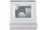 ICUIRE TDQR05 Dishwasher (Front View, Small Image) – A compact front-view image of the ICUIRE TDQR05 dishwasher, showing its pull-down door, transparent window, and dish rack setup in a clean, white finish.