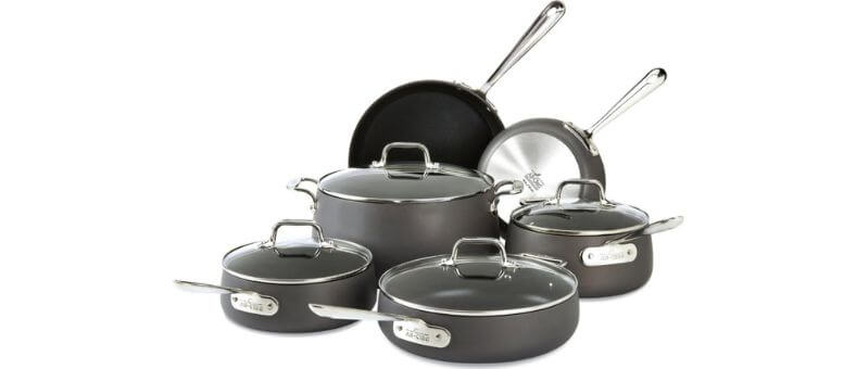 best nonstick cookware sets from All-Clad featuring premium hard anodized construction with stainless steel handles