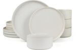 07 Famiware 12-Piece Stoneware Dinnerware Set Miniature image of Famiware 12-piece white stoneware dinnerware set