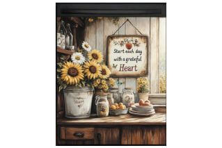 08 Pastoral Style Sunflower Dishwasher Magnetic Cover Small Sunflower Dishwasher Magnetic Cover-Small Image