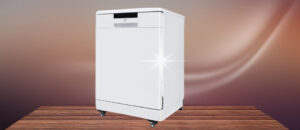 SPT SD-6513W Dishwasher Review showcasing a 24-inch wide portable freestanding dishwasher with wheels, modern white design, and digital control panel