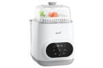 17-Grownsy EaseClean Small Image A simple front view of the Grownsy EaseClean Baby Bottle Washer with a transparent flip-top lid and modern LED touch display.