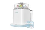 17-Papablic Small Image Papablic Baby Bottle Washer compact design with transparent lid, shown with included detergent tablets.
