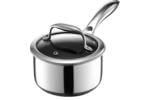 01-HexClad Hybrid Nonstick Saucepan Small HexClad Hybrid Nonstick Saucepan small stainless steel saucepan with black lid