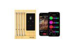 03-MEATER Pro Wireless Smart Meat Thermometer Small MEATER Pro set with four probes and app display.