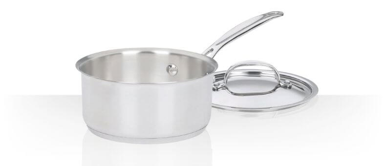Cuisinart Chef’s Classic stainless steel saucepan with lid, durable design, and dishwasher safe for easy cleanup.