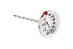 07-Escali AH1 Meat Thermometer Small Analog meat thermometer with round dial and probe.