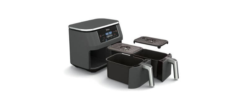 Ninja DZ201 Dual Zone Air Fryer with two independent baskets — one of the best air fryers for cooking multiple dishes at once with dishwasher-safe dual baskets.